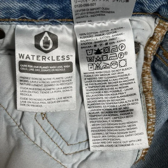 Vintage Levis Premium 501 S Jeans Womens 28x27 Light Wash Skinny Distressed Rips - Picture 6 of 12